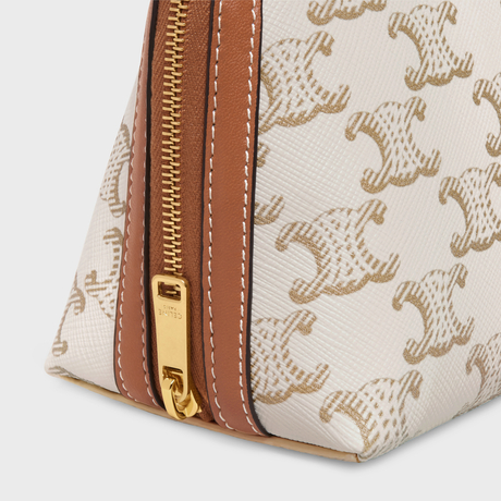 CLUTCH WITH CHAIN IN TRIOMPHE CANVAS AND LAMBSKIN WHITE/TAN - Image 4